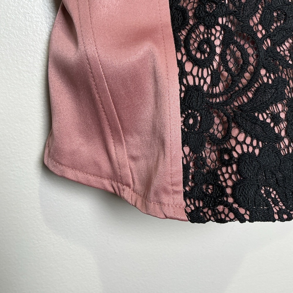 Vtg Y2K Charlotte Russe‎ Satin Corset Top SMALL Deep V Floral Lace Whimsygoth - Picture 2 of 7